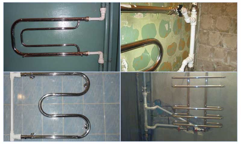 Установка полотенцесушителя в ванной — разбор схем подключения прибора