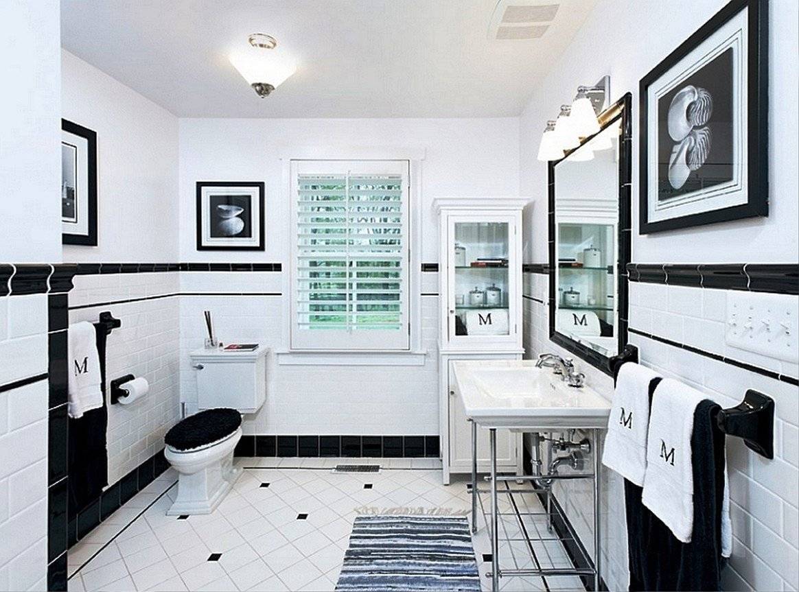 Черно белая ванная комната - 75 лучших фото идей модного дизайна