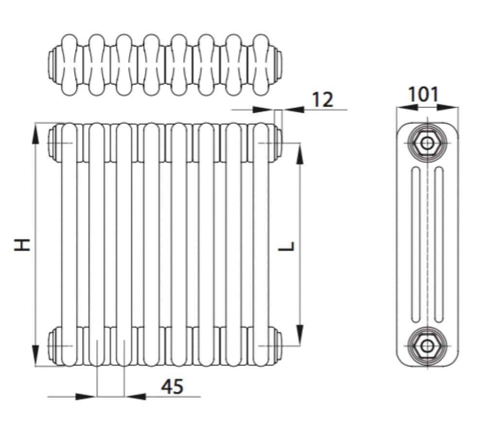 Алюминиевые радиаторы отопления и батареи биметаллические: теплоотдача в таблице и размеры