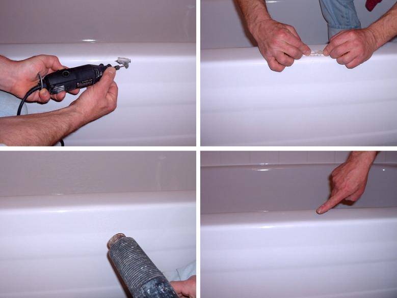 Чем и как заделать скол на эмалированной ванне своими руками — видео и фото