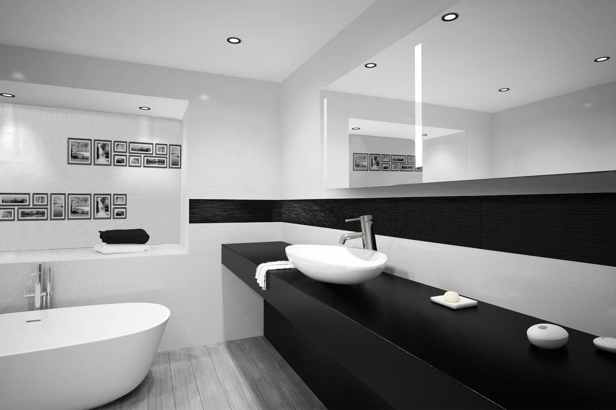 Черно белая ванная комната - 80 фото идей идеального сочетания в интерьере