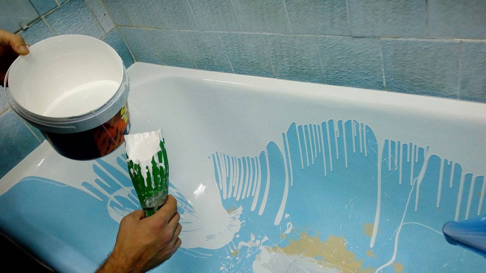 Реставрация ванны эмалью своими руками, удаление ржавчины